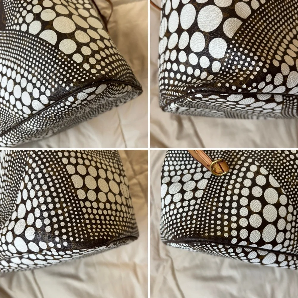 Louis Vuitton Yayoi Kusama Limited Neverfull Waves Dot Brown White Monogram Tote - Picture 14 of 17